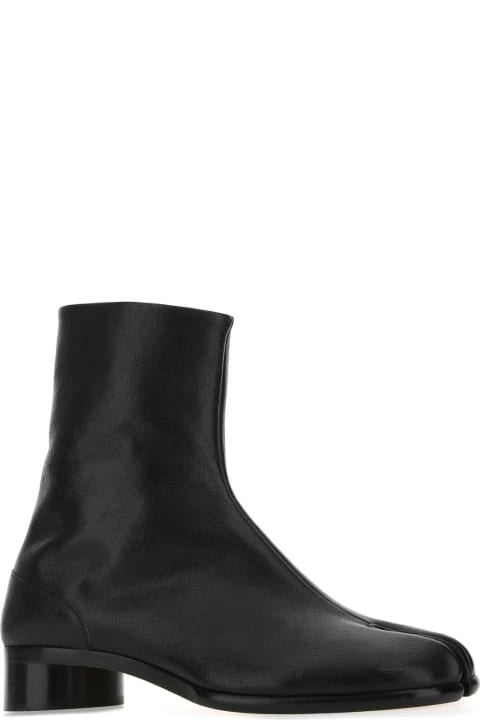 Fashion for Men Maison Margiela Black Leather Tabi Ankle Boots