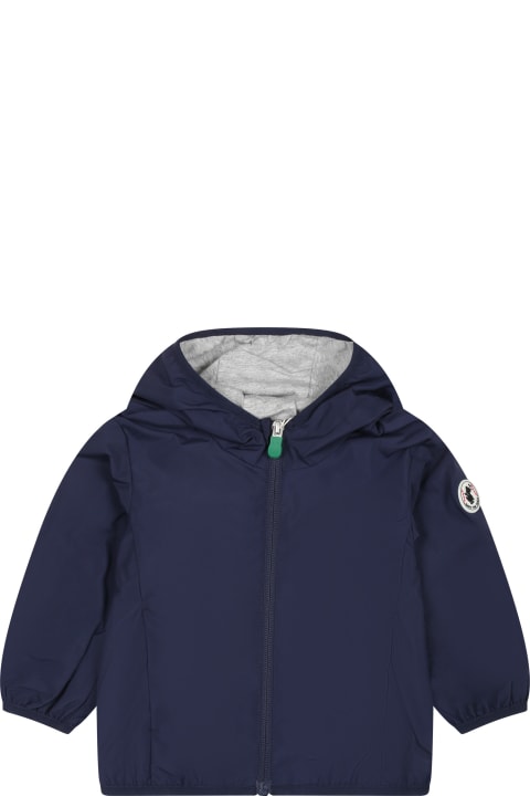 Save the Duck Coats & Jackets for Baby Girls Save the Duck Blue Coco Windbreaker For Babykids With Logo