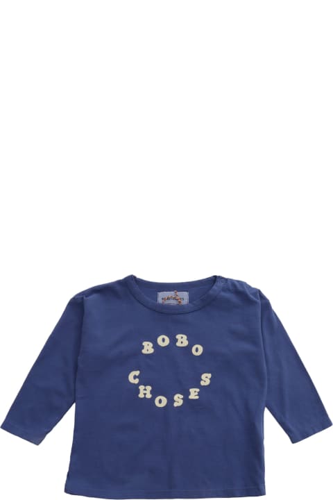 Bobo Choses T-Shirts & Polo Shirts for Girls Bobo Choses Blue Sweater With Print