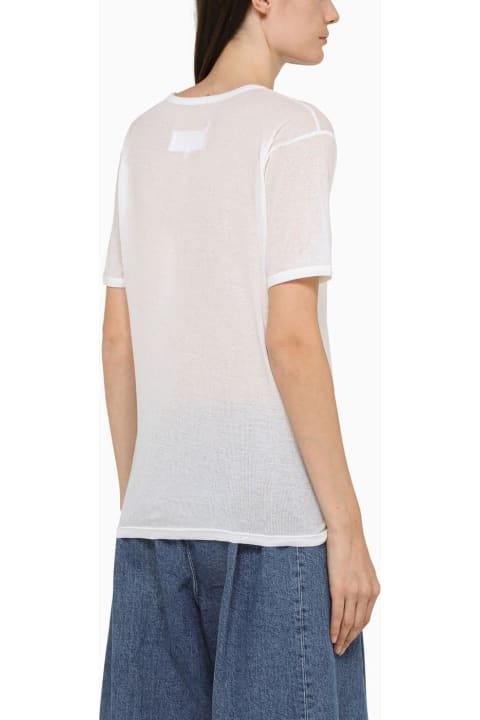 Sale for Women Maison Margiela White Cotton Blend Short Sleeve T-shirt