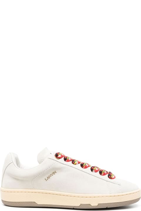 Shoes for Women Lanvin White Suede Lite Curb Sneakers