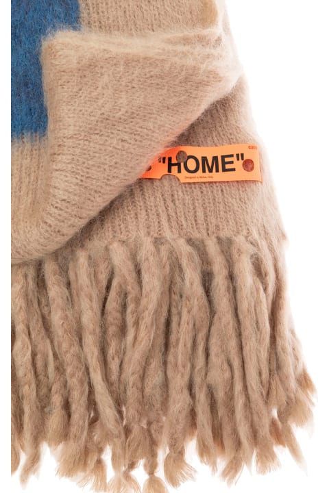 Off-White Home Décor Off-White Beige Mohair Blanket With Arrow Print Off White Home