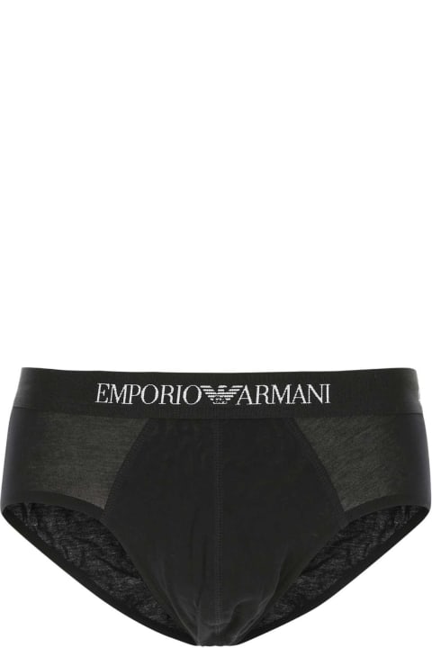 Emporio Armani Underwear for Women Emporio Armani Black Cotton Brief Set