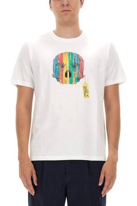 PS by Paul Smith for Men PS by Paul Smith Wooden Skull Print T-shirt