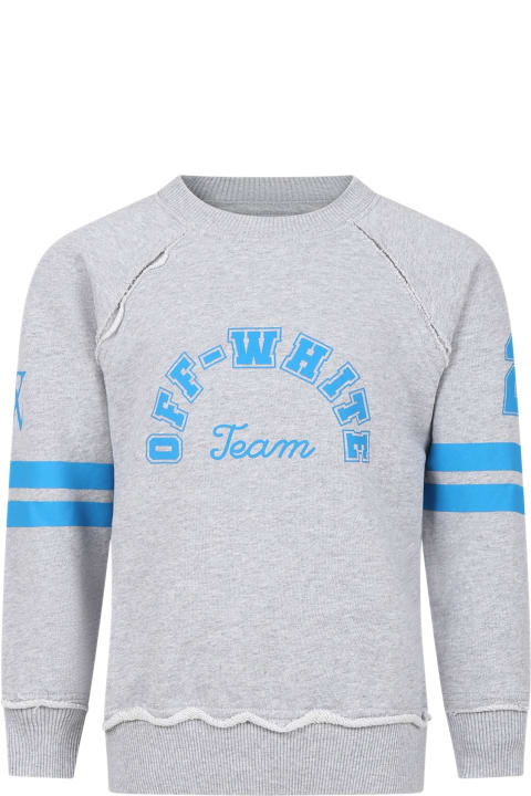 Off-White for Kids Off-White Grey Sweatshirt For Boy With Logo