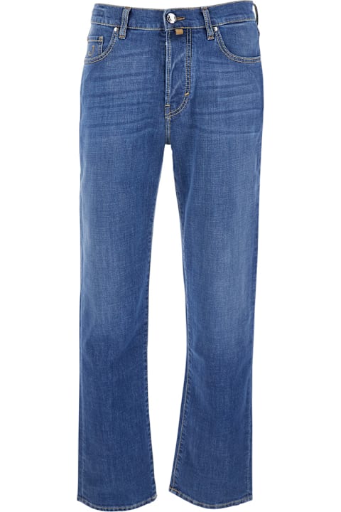 Jacob Cohen for Kids Jacob Cohen 'edo' Bue Jeans With Logo Embroidery On The Front And Double Logo Patch On The Rear In Denim Man