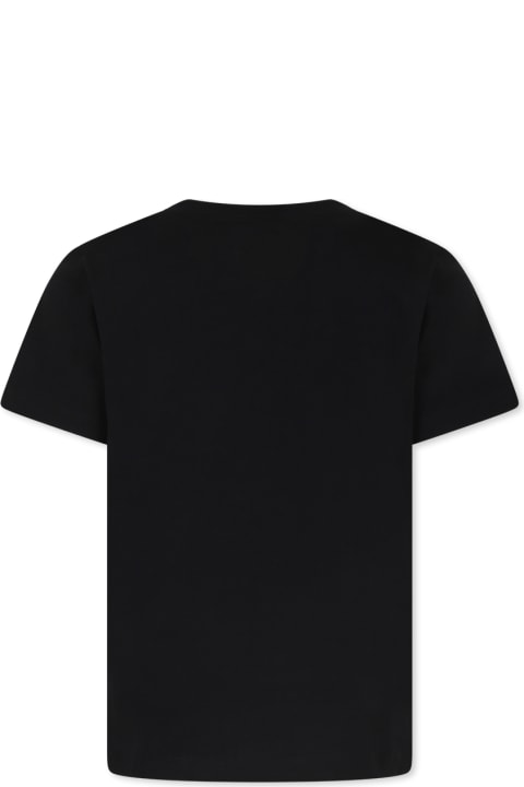 Balmain Clothing for Girls Balmain Black T-shirt For Girl With Logo