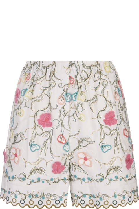 Elie Saab for Women Elie Saab Cotton Embroidered Garden Shorts