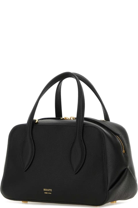 ウィメンズ Khaiteのトートバッグ Khaite Black Leather Small Maeve Handbag