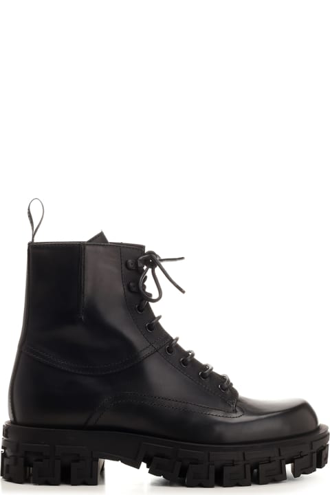 Versace Shoes for Men Versace 'greca Portico' Combat Boot
