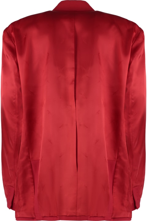 الملابس لـ القسم الرجالي VETEMENTS Cotton Blend Jacquard Blazer
