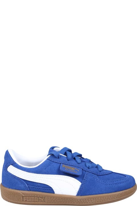 Puma Shoes for Boys Puma Palermo Ps Light Blue Low Sneakers For Kids