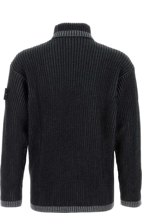 Stone Island لـ Men Stone Island Black Wool Sweater