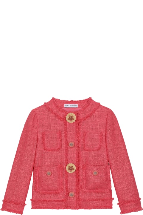 Dolce & Gabbana Coats & Jackets for Girls Dolce & Gabbana Giacca Monopetto In Tweed Laminato