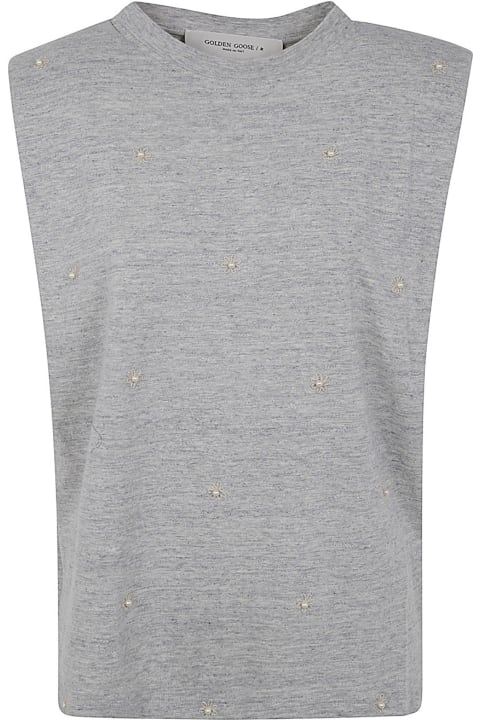 Fashion for Women Golden Goose Journey W`s Sleeveless Padded Shoulder T-shirt