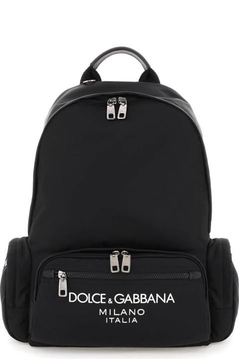 Backpacks for Men Dolce & Gabbana Nylon Backpack With Logo