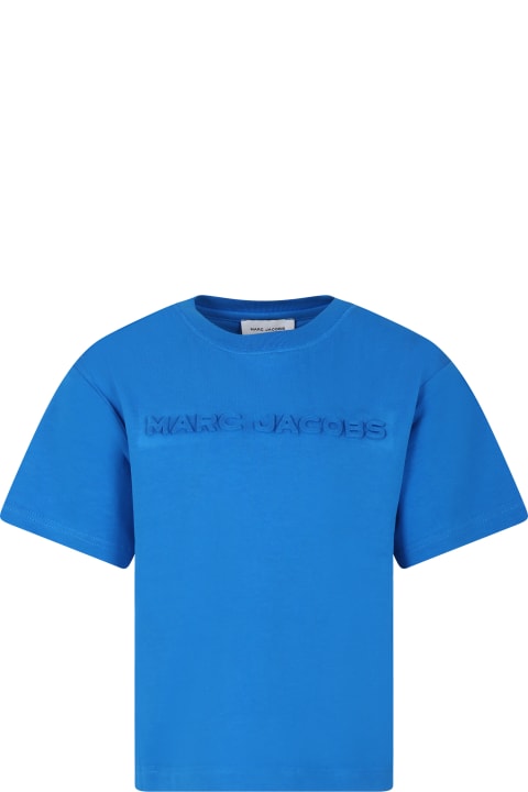 Little Marc Jacobs Kids Little Marc Jacobs Blue T-shirt For Kids With Logo