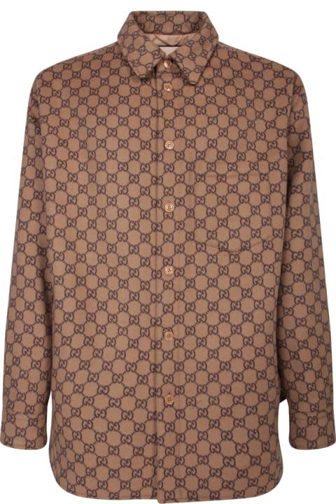 Gucci Coats & Jackets for Men Gucci 'gg' Padded Shirt Jacket