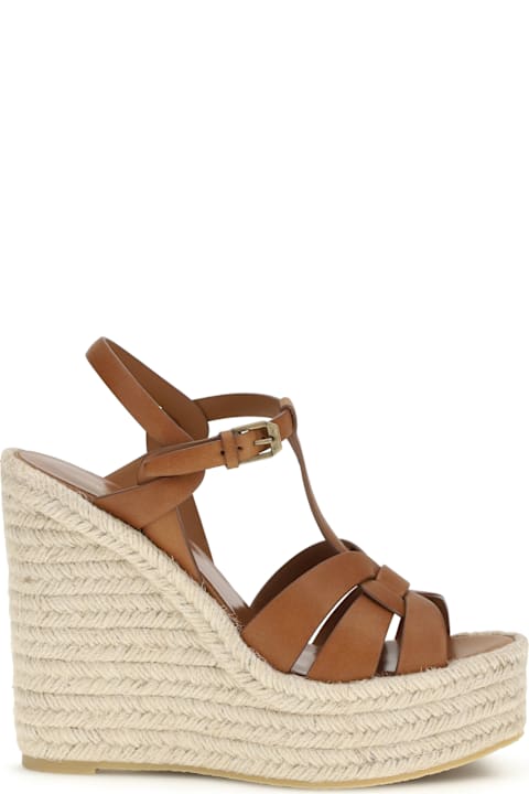 Saint Laurent Leather Espadrille Sandals