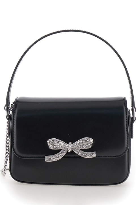 self-portrait Bags for Women self-portrait Micro Black Handbag With Bow Detail In Smooth Leather Woman