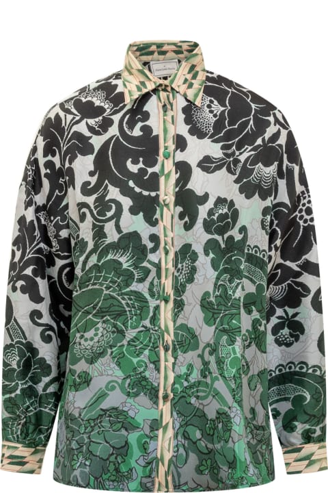 ウィメンズ Pierre-Louis Masciaのコート＆ジャケット Pierre-Louis Mascia Silk Shirt With Floral Pattern