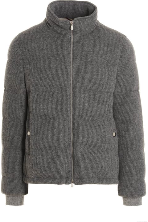Ribbed Cashmere Down Jacket