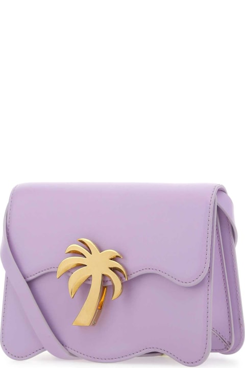Palm Angels for Women Palm Angels Lilac Leather Palm Beach Crossbody Bag