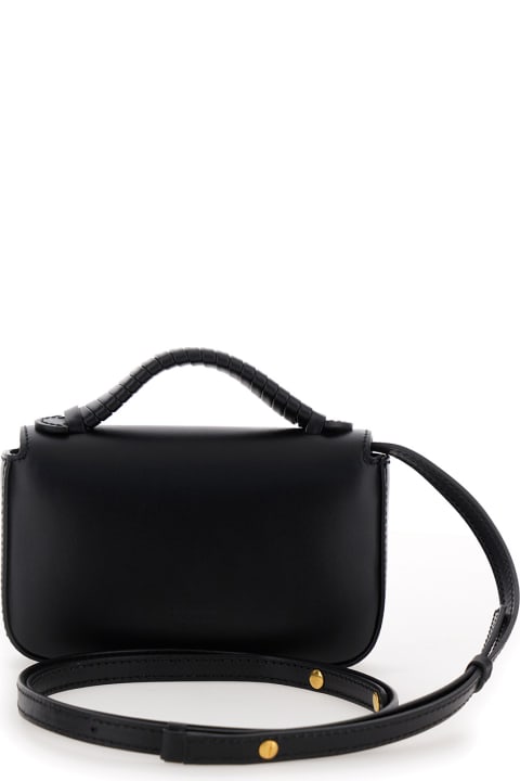 Sale for Women Balmain 'b-buzz Mini' Black Crossbody Bag With B Clasp In Smooth Leather Woman