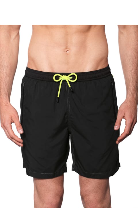 Homeware MC2 Saint Barth Man Black Zipped Swim Shorts