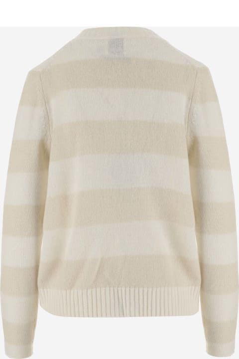 Allude Sweaters for Women Allude Wool And Cashmere Blend Striped Cardigan