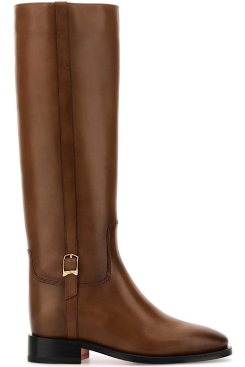 Santoni Brown Leather Mandy Boots
