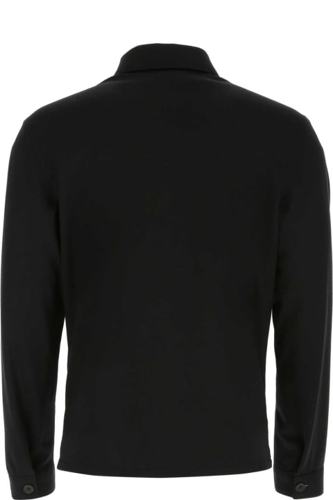 Clothing Sale for Men Prada Black Wool And Cashmere Shirt