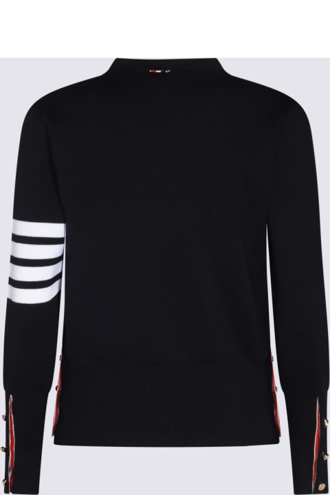 Homeware Thom Browne Navy Merino Wool 4-bar Milano Stitch Cardigan