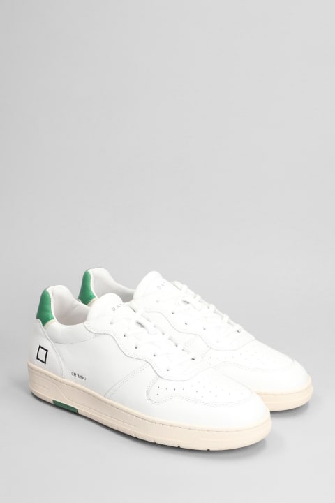 D.A.T.E. Sneakers for Men D.A.T.E. Court Mono Sneakers In White Leather