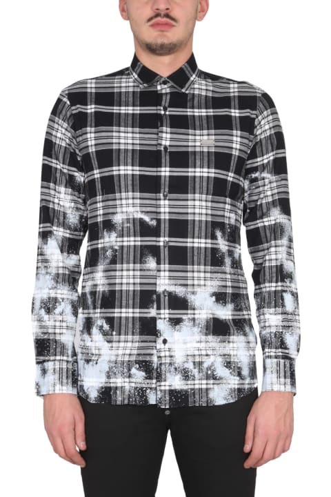 Philipp Plein Shirts for Men Philipp Plein Tartan Pattern Shirt