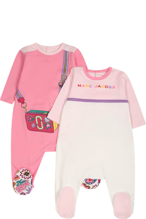 Bodysuits & Sets for Baby Girls Little Marc Jacobs Pink Set For Baby Girl With Logo