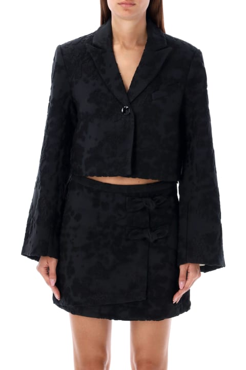 Coats & Jackets for Women Ganni Cropped Blazer Jacquard