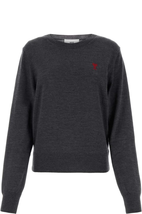 Ami Alexandre Mattiussi Sweaters for Women Ami Alexandre Mattiussi Dark Grey Wool Sweater