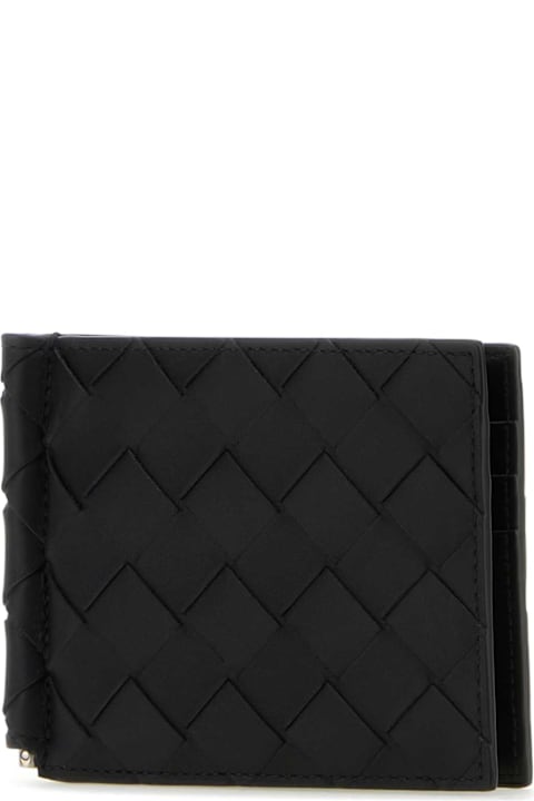 Accessories for Men Bottega Veneta Black Leather Wallet