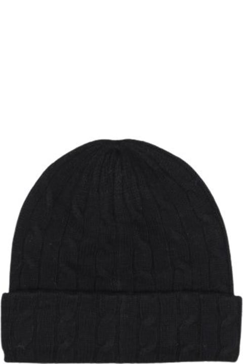 Hats for Women Polo Ralph Lauren Black Beanie With Pony