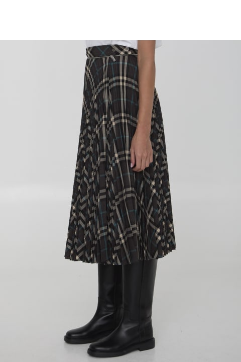 Homeware Burberry Check Pleated Skirt