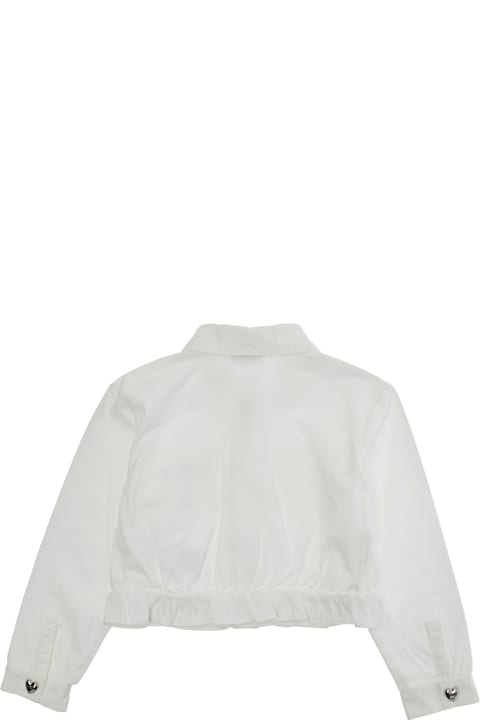 Moschino Coats & Jackets for Girls Moschino White Jacket With Teddy Bear Print On The Front In Cotton Girl