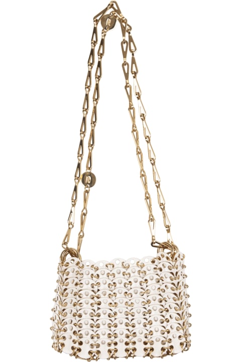 Paco Rabanne Women Paco Rabanne Iconic 1969 Shoulder Bag In Gold/white