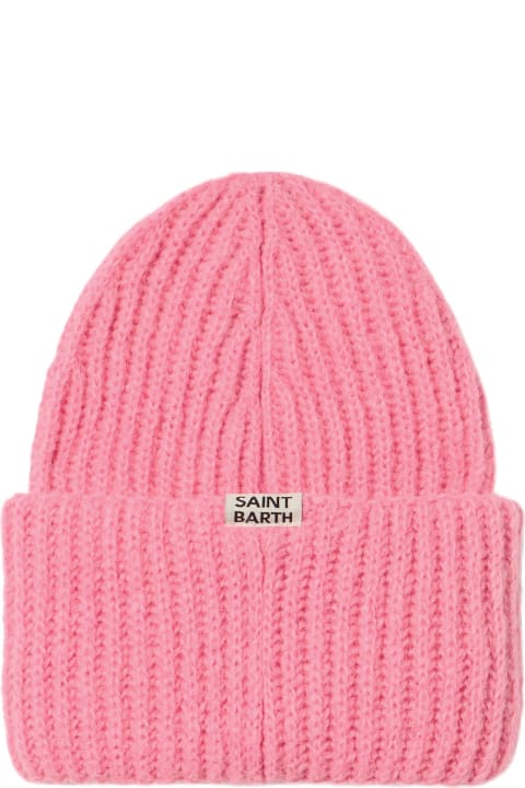 Hats for Women MC2 Saint Barth Girl Brushed And Ultra Soft Beanie With Apres Chic Embroidery