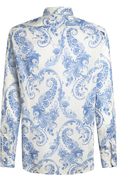 メンズ新着アイテム Etro Light Blue Floral Paisley Shirt