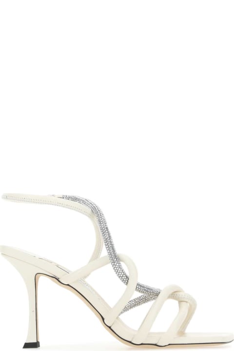 Jimmy Choo Shoes for Women Jimmy Choo Ivory Leather Lonnie 90 Sandals