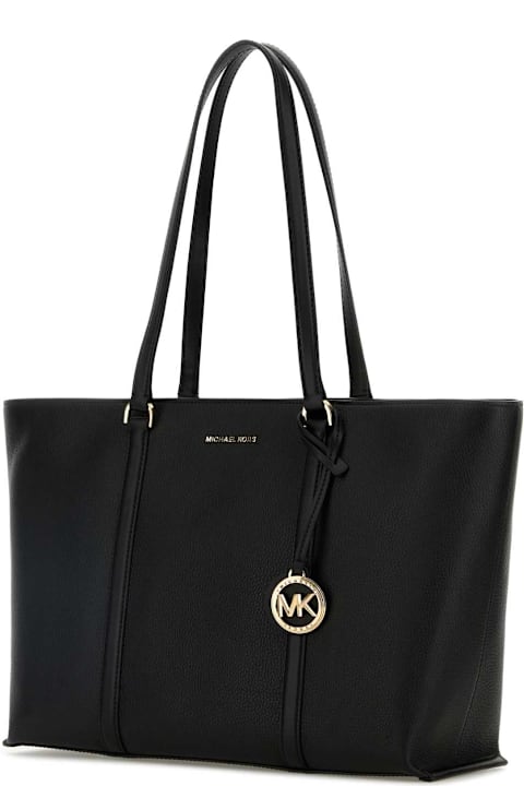 أدوات منزلية Michael Kors Black Leather Large Temple Shopping Bag
