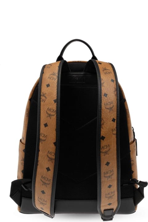 メンズ新着アイテム MCM Medium Stark Mega Laurel Visetos Zipped Backpack