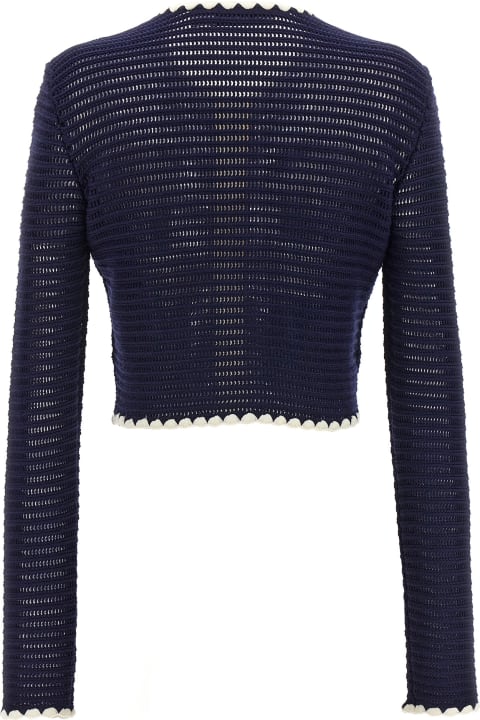 Homeware self-portrait 'navy Crochet Contrast Trim' Cardigan