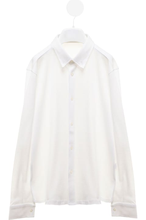 Shirts for Boys Il Gufo White Long Sleeve Shirt In Cotton Boy